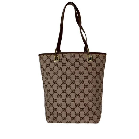 Gucci GG Canvas Leather Tote Bag - Picture 4 of 10
